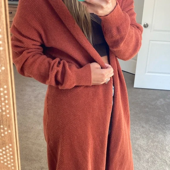 Free people beach, rust cardigan - Picture 6 of 7